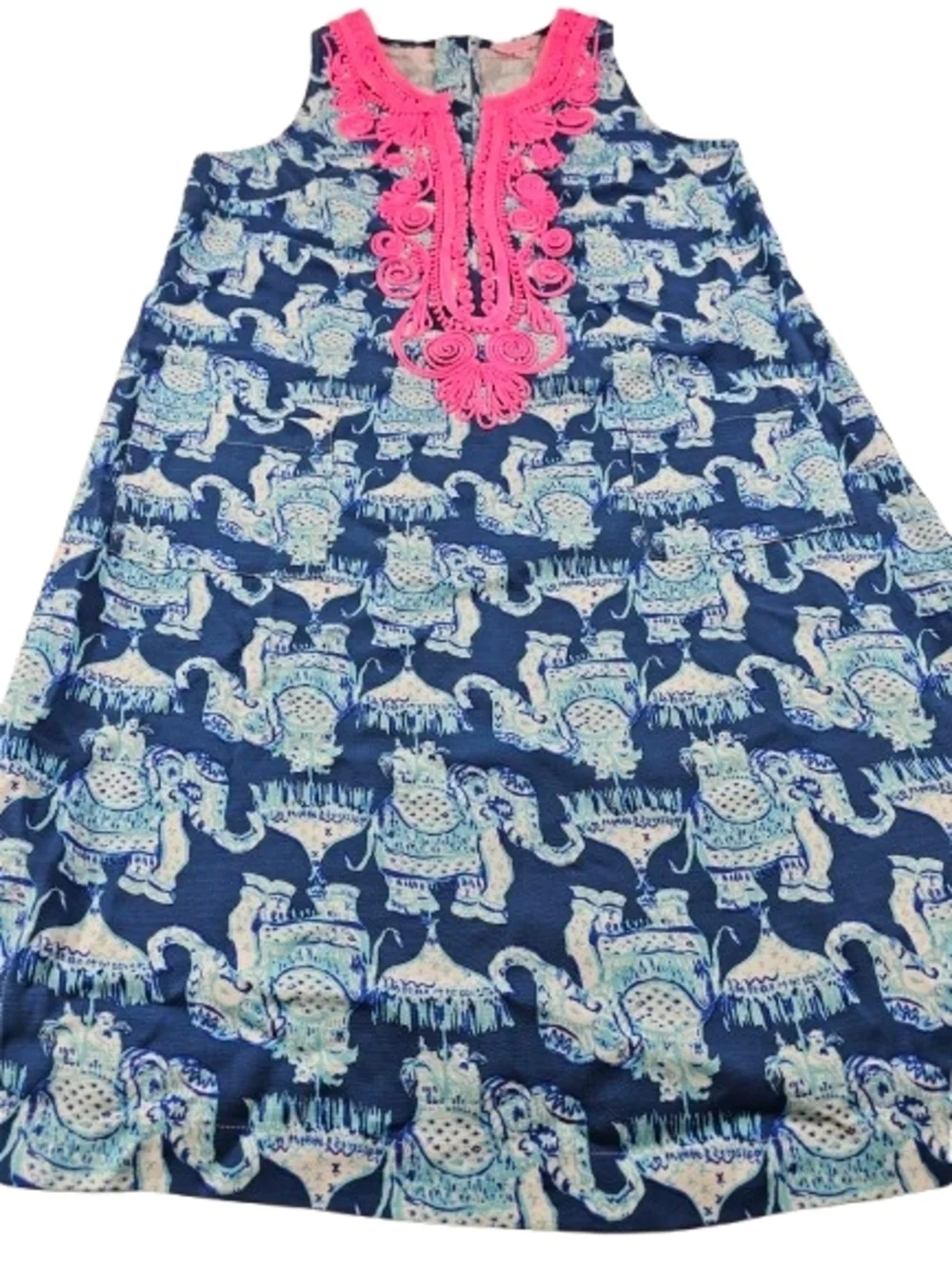 LILLY PULITZER Joy Ride Elephant Carlotta Stretch Shift Embroidered Dress 10 - Picture 2 of 16
